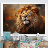 Shimmering Golden Lion Reflections - Lion Home Decor Art