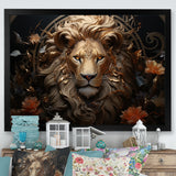 Radiant Luminous Bronze Lion - Lion Wall Art Prints