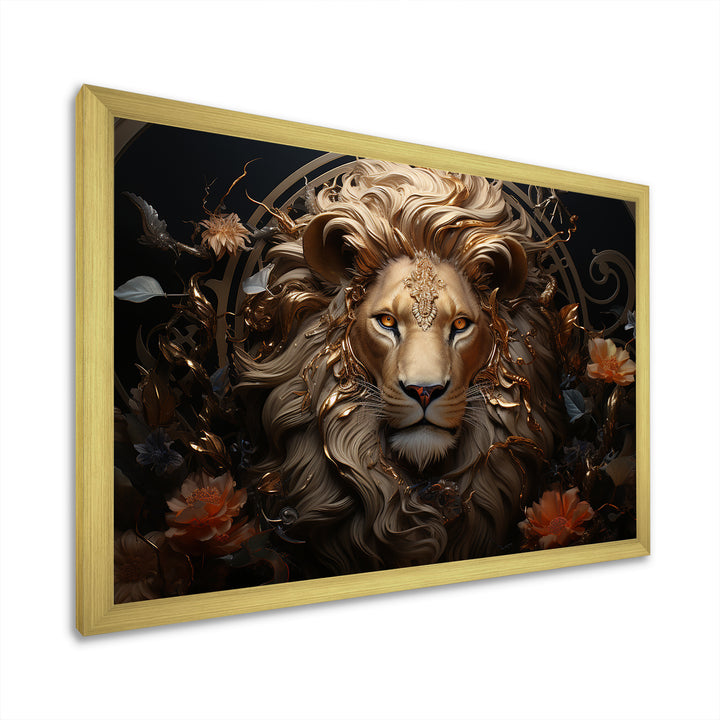 Radiant Luminous Bronze Lion - Lion Wall Art Prints