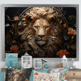Radiant Luminous Bronze Lion - Lion Wall Art Prints
