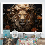 Radiant Luminous Bronze Lion - Lion Wall Art Prints
