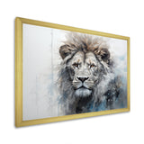 Grey And Blue Savannah Royalty Lion - Lion Large Canvas Wall Art