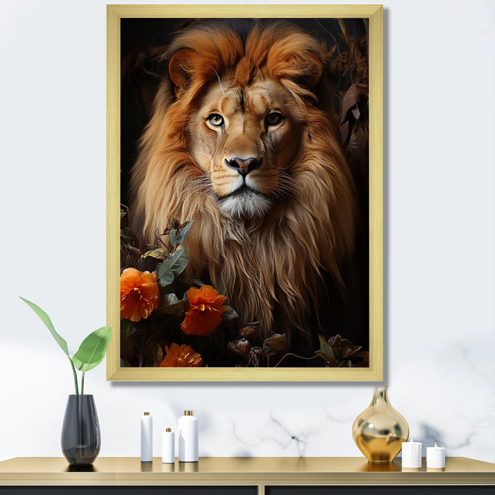 Lions Regal Portraiture - Brown Lion Wall Art