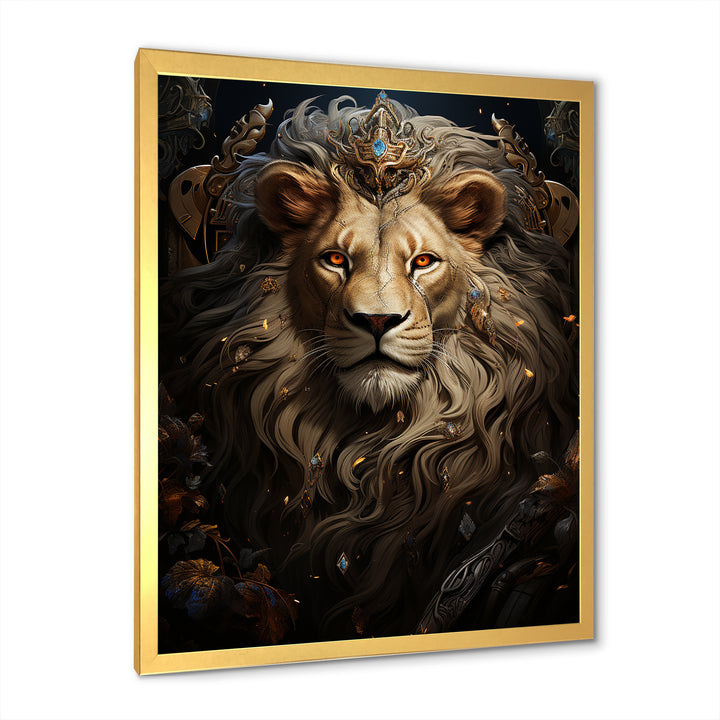 Regal Elegant Ruler Lion - Lion Large Canvas Wall Art