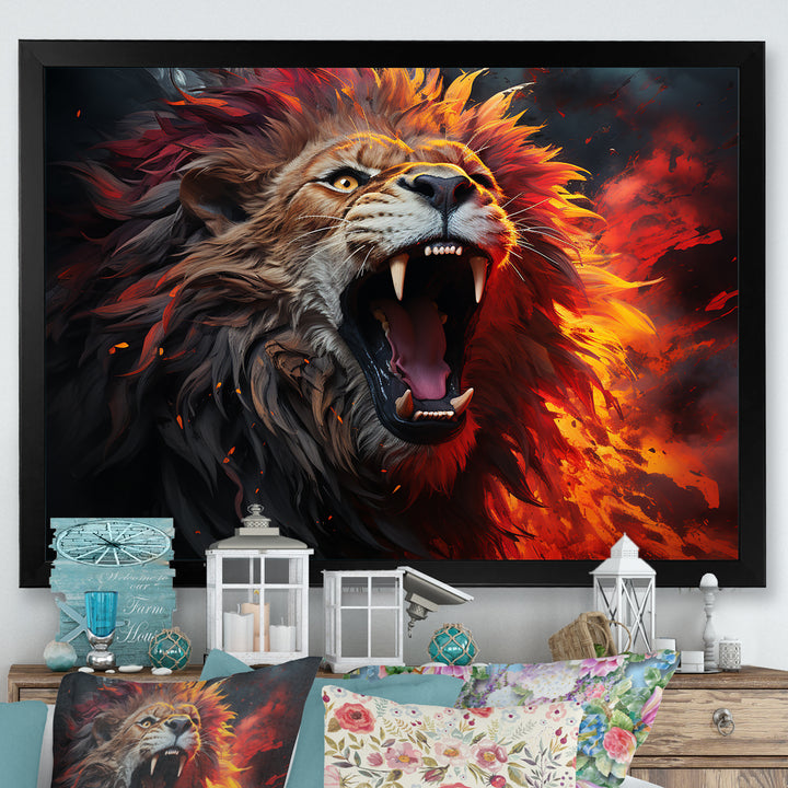 Lions Roaring Echoes - Lion Living Room Wall Art