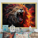 Lions Roaring Echoes - Lion Living Room Wall Art