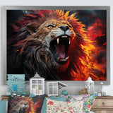 Lions Roaring Echoes - Lion Living Room Wall Art