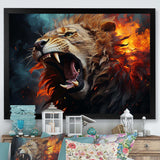 Lions Roaring Echoes I - Animals Canvas Wall Art