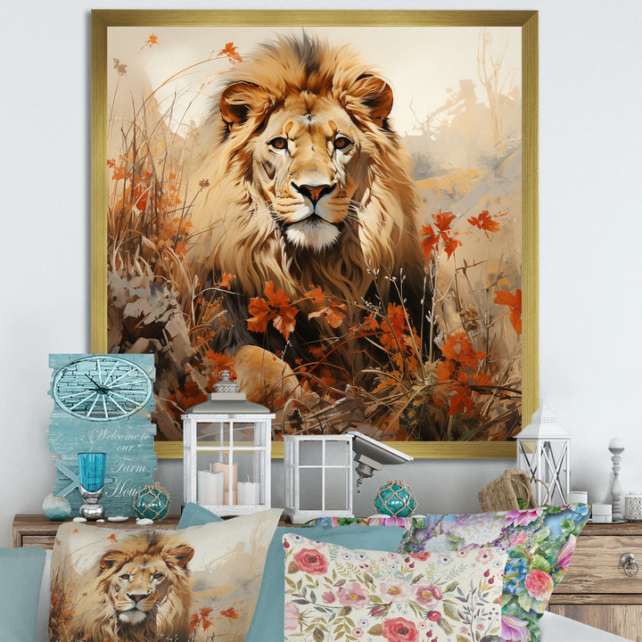 Lion Savannah Dreams - Lion Canvas Wall Art