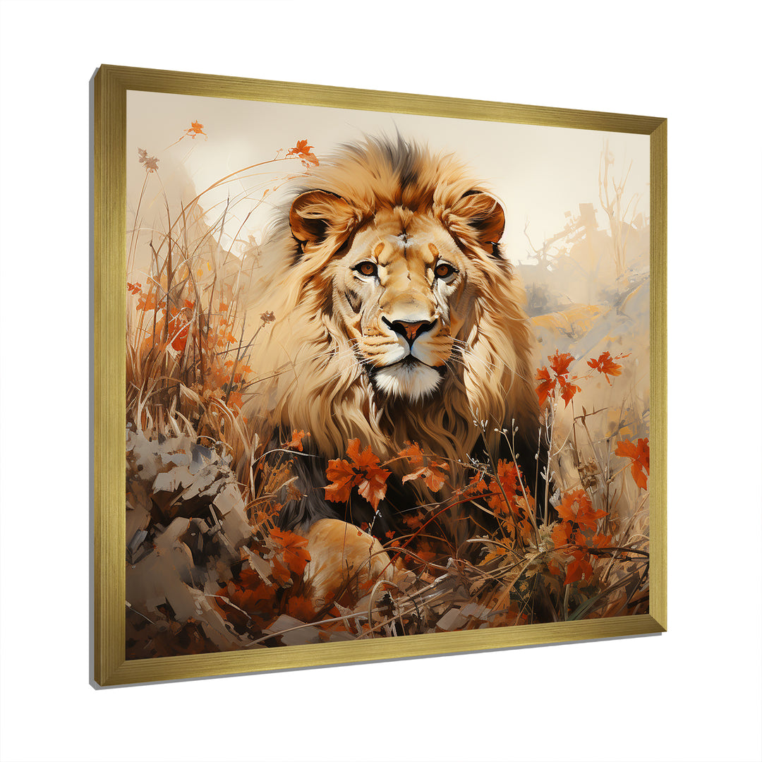 Lion Savannah Dreams - Lion Canvas Wall Art