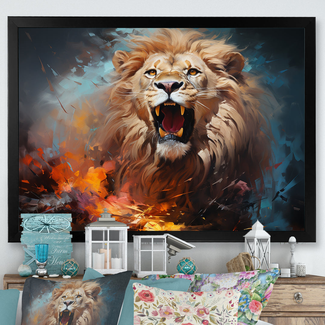 Lions Untamed Energy - Brown Lion Wall Art