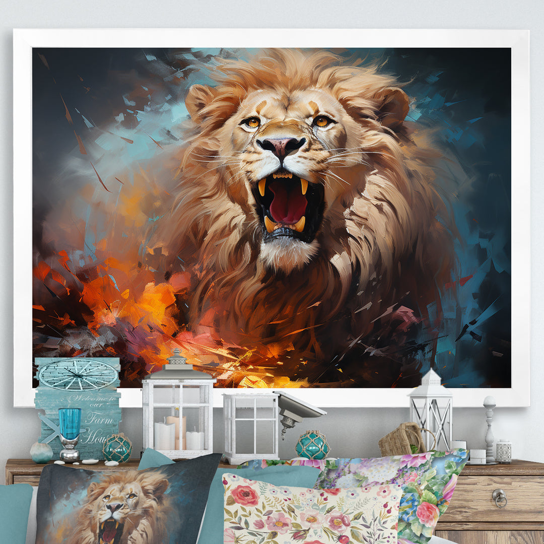 Lions Untamed Energy - Brown Lion Wall Art