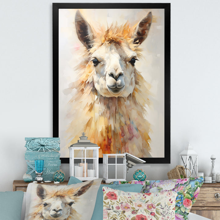 Furry Llama Portrait - Llama Wall Art Prints