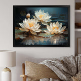 Lotus Blossoms Bathed In Moonlight - Floral Canvas Wall Art