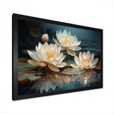 Lotus Blossoms Bathed In Moonlight - Floral Canvas Wall Art