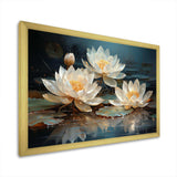 Lotus Blossoms Bathed In Moonlight - Floral Canvas Wall Art