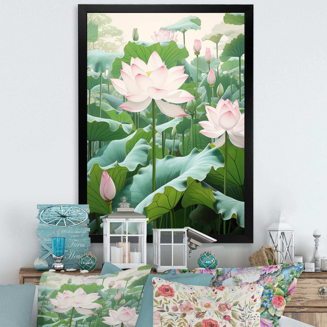 Lotus Minimalism Dream I - Floral Canvas Wall Art