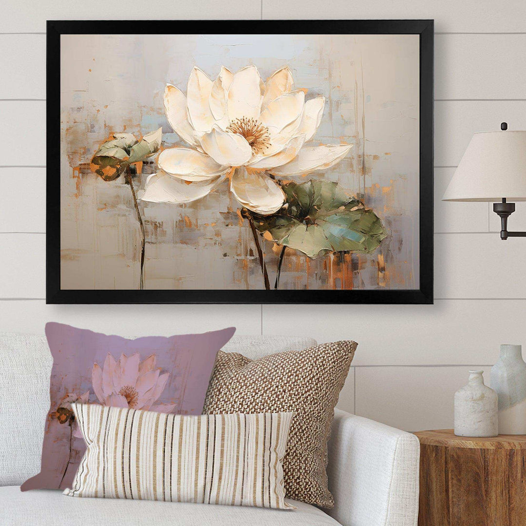 Vintage Lotus Connection II - Floral Canvas Wall Art