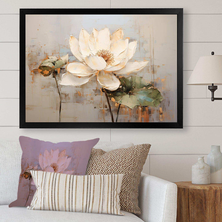 Vintage Lotus Connection II - Floral Canvas Wall Art