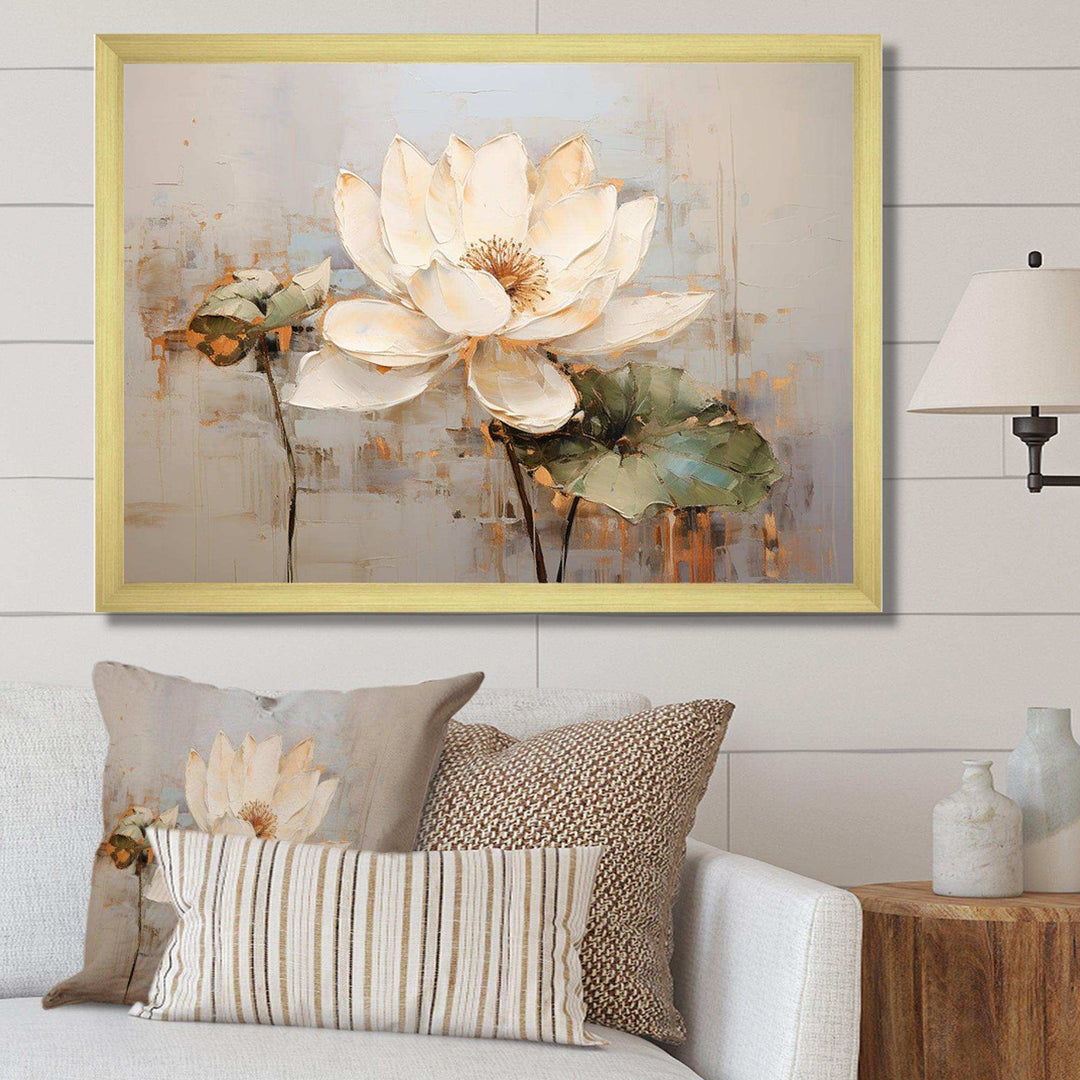 Vintage Lotus Connection II - Floral Canvas Wall Art