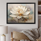 Antique Lotus Connection I - Floral Canvas Wall Art