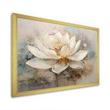 Antique Lotus Connection I - Floral Canvas Wall Art