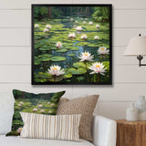 Magical Lotus Lily Pad Pond - Floral Canvas Wall Art