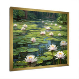 Magical Lotus Lily Pad Pond - Floral Canvas Wall Art