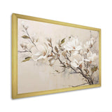 Beige Dreamy Magnolias Blooms I - Floral Canvas Wall Art