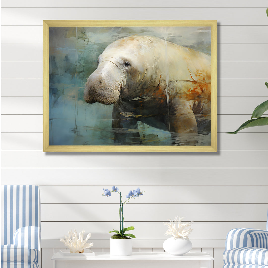Grey Humble Manatee - Manatee Home Decor Art
