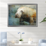 Grey Humble Manatee - Manatee Home Decor Art