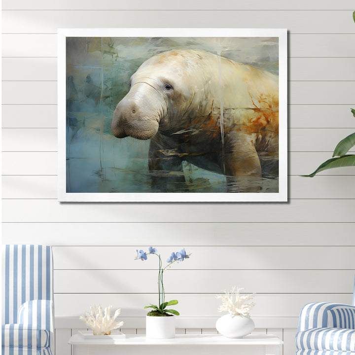 Grey Humble Manatee - Manatee Home Decor Art
