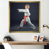 Martial Arts Karate Child Orange Belt Training Studio - Martial Arts Canvas Wall Art