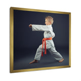 Martial Arts Karate Child Orange Belt Training Studio - Martial Arts Canvas Wall Art
