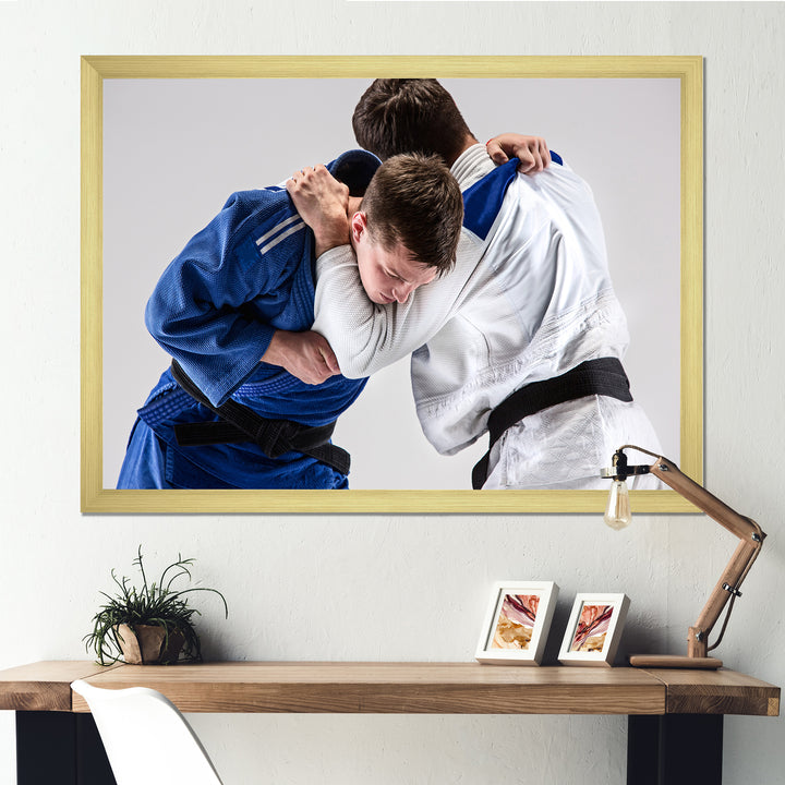 Fighting Judokas Martial Arts - Martial Arts Canvas Wall Art