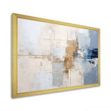 White And Blue Paint Fusion - Abstract Canvas Wall Art