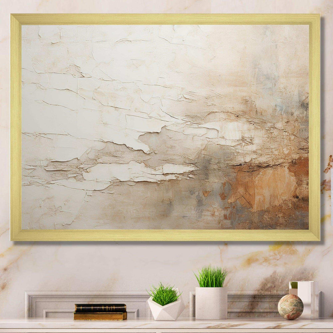 Beige And Brown Paint Fusion - Abstract Canvas Wall Art