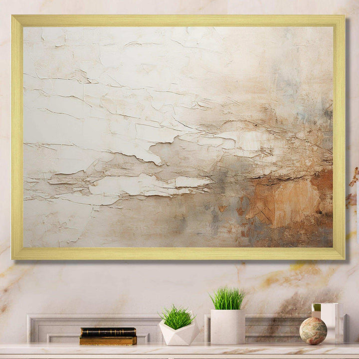 Beige And Brown Paint Fusion - Abstract Canvas Wall Art