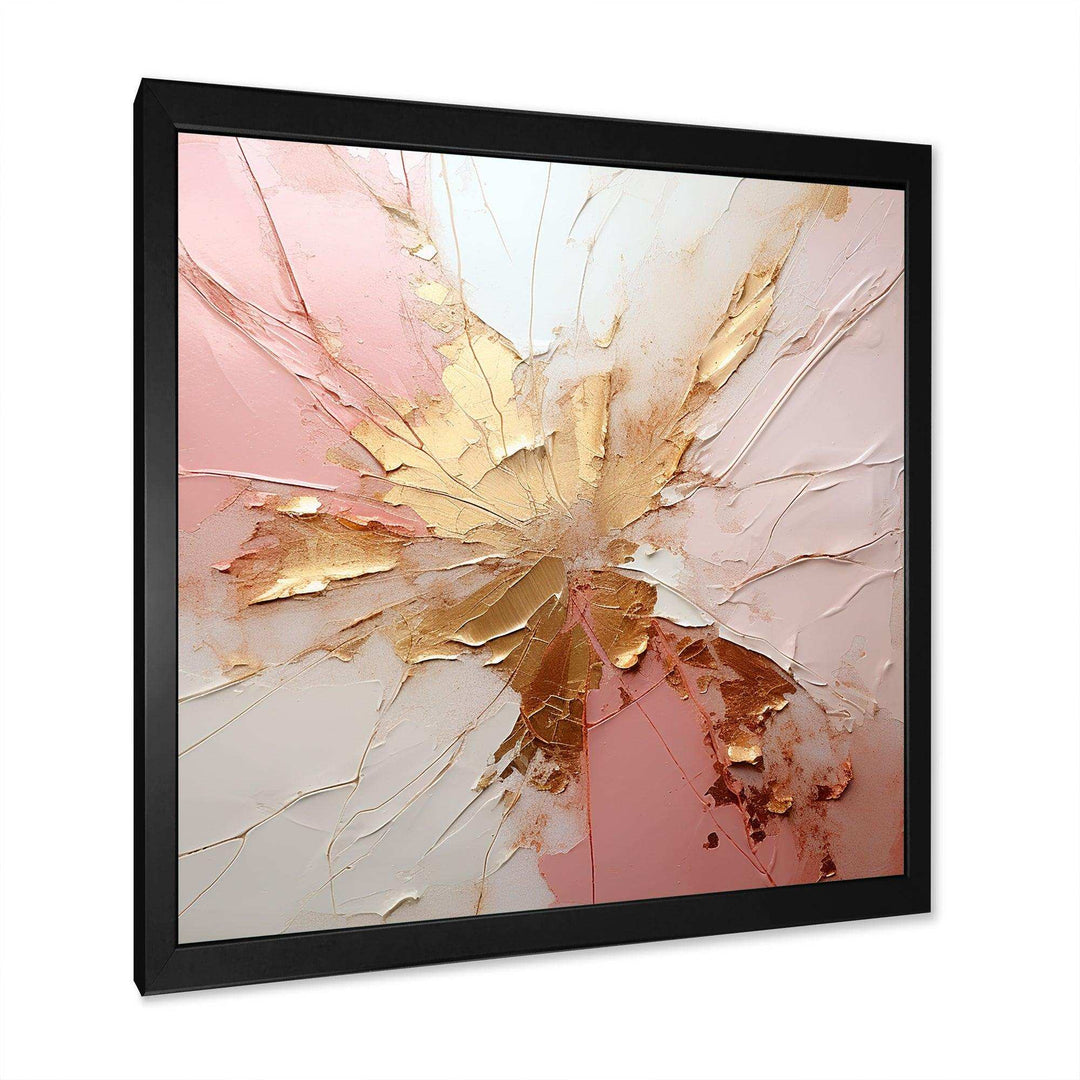 Gold And Pink Paint Fusion - Abstract Canvas Wall Art
