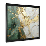 Gold And Green Paint Fusion - Abstract Canvas Wall Art