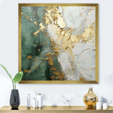 Gold And Green Paint Fusion - Abstract Canvas Wall Art