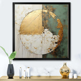 Gold And Green Paint Fusion I - Abstract Canvas Wall Art