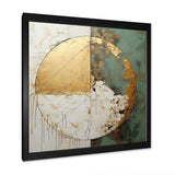 Gold And Green Paint Fusion I - Abstract Canvas Wall Art