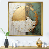 Gold And Green Paint Fusion I - Abstract Canvas Wall Art