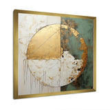 Gold And Green Paint Fusion I - Abstract Canvas Wall Art