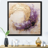 Gold And Purple Lunar Spiral - Abstract Canvas Wall Art