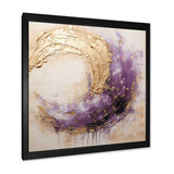 Gold And Purple Lunar Spiral - Abstract Canvas Wall Art