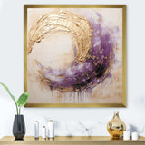 Gold And Purple Lunar Spiral - Abstract Canvas Wall Art