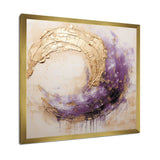 Gold And Purple Lunar Spiral - Abstract Canvas Wall Art