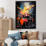 Popart Music Drums - Music Canvas Wall Art